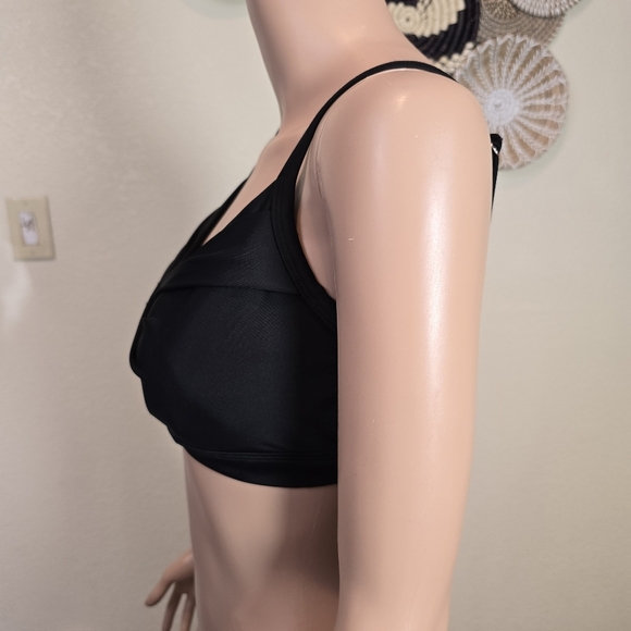 ATHLETA Women's Black Twist Bikini Top 34 D/DD Adjustable EXCELLENT - Picture 4 of 8